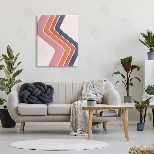 Stupell Industries JJ Design House LLC | Retro Smooth Stripe Lines Vintage Shapes Pattern Wall Art