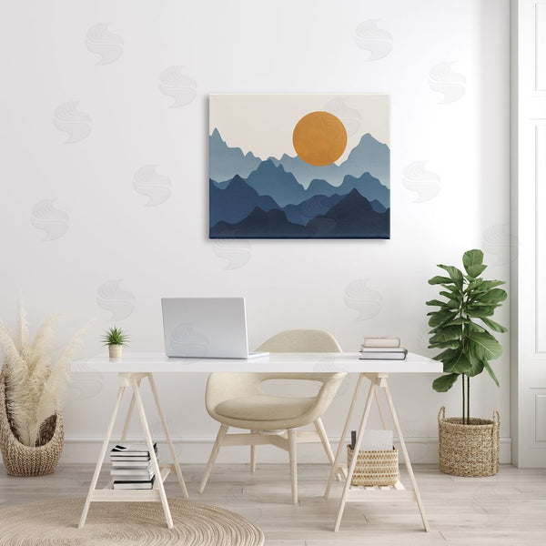 Stupell Industries JJ Design House LLC | Rising Sun Jagged Layered Mountain Range Peaks Wall Art
