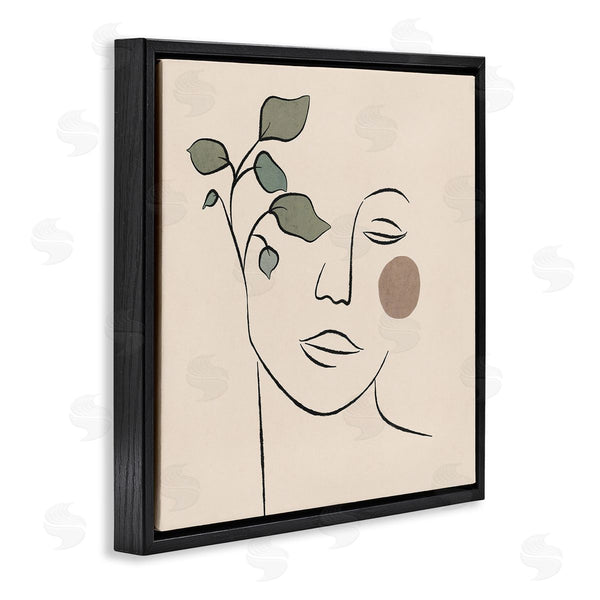 Stupell Industries JJ Design House LLC | Soft Female Face Line Drawing Abstract Plant Sun Wall Art