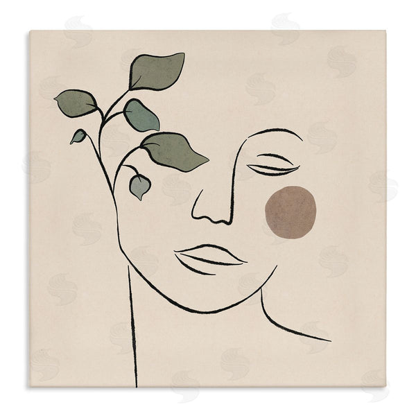 stupell industries JJ Design House LLC | Soft Female Face Line Drawing Abstract Plant Sun Wall Art