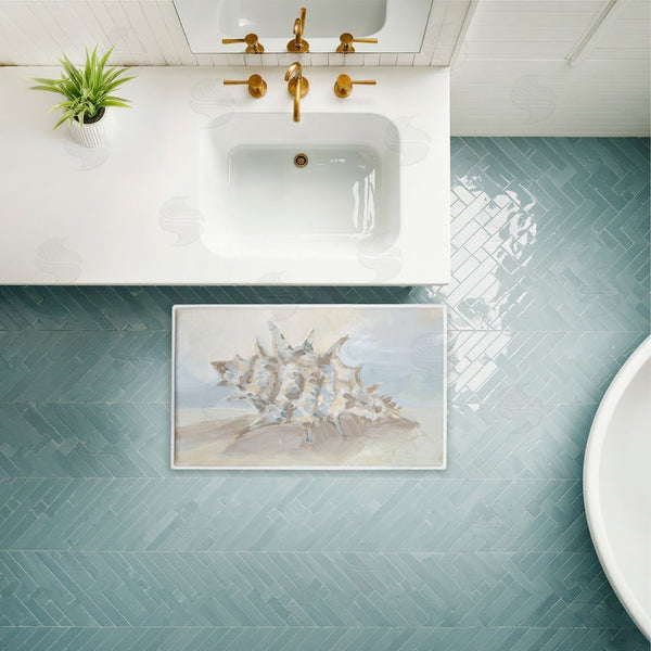 Stupell Industries JJ Design House LLC | Spiky Seashell On Shore Plush Bath Mat