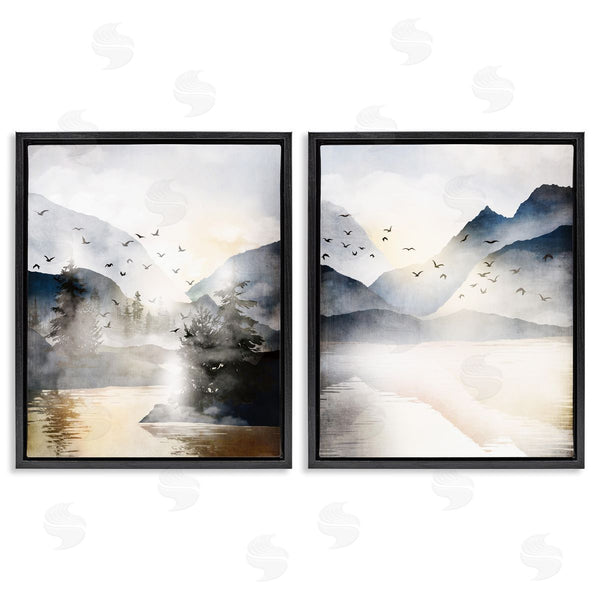 Stupell Industries JJ Design House LLC | Sunlit Birds Over Lake Landscape
