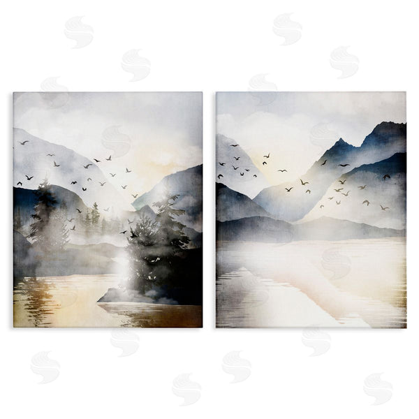 stupell industries JJ Design House LLC | Sunlit Birds Over Lake Landscape