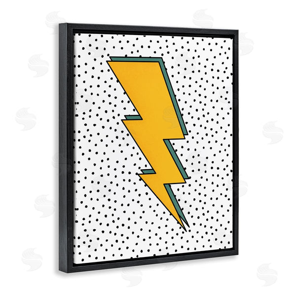 Stupell Industries JJ Design House LLC | Thunderbolt Comic Book Symbol Polka Dot Background Wall Art
