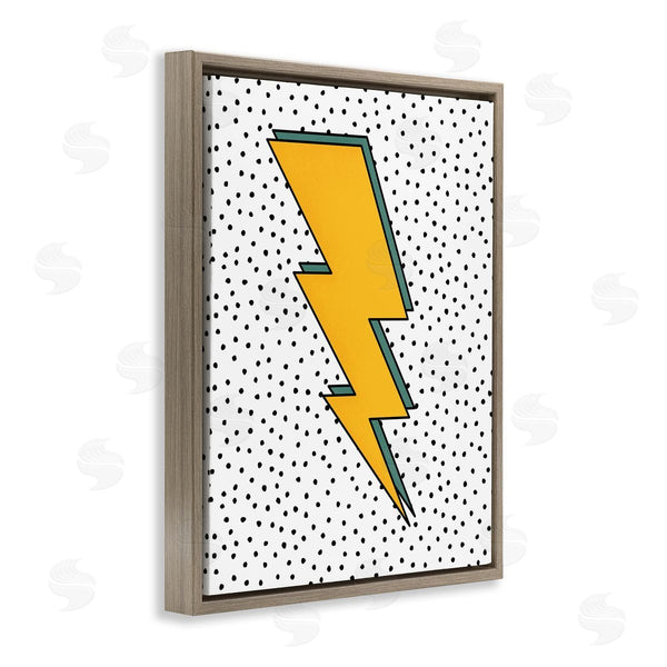 Stupell Industries JJ Design House LLC | Thunderbolt Comic Book Symbol Polka Dot Background Wall Art