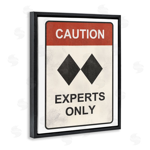 Stupell Industries JJ Design House LLC | Traditional Caution Sign Double Black Diamond Ski Symbol Wall Art