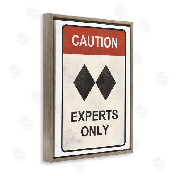 Stupell Industries JJ Design House LLC | Traditional Caution Sign Double Black Diamond Ski Symbol Wall Art