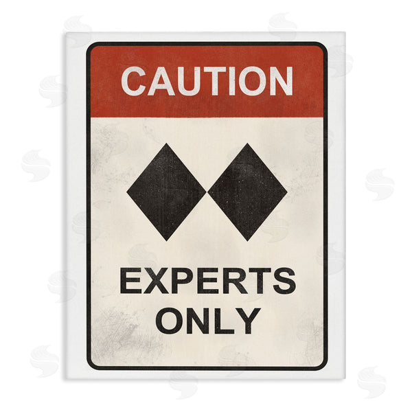 stupell industries JJ Design House LLC | Traditional Caution Sign Double Black Diamond Ski Symbol Wall Art