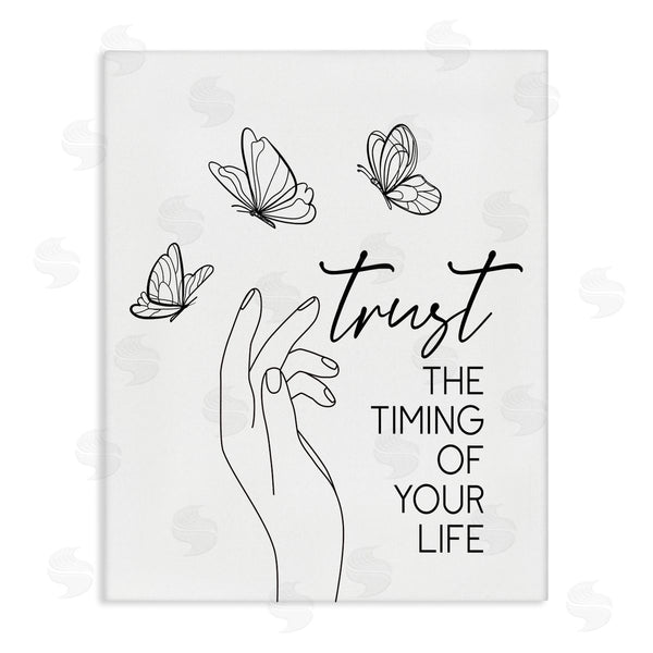stupell industries JJ Design House LLC | Trust the Timing Life Motivational Phrase Minimal Butterflies Wall Art