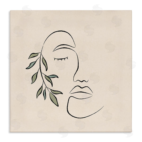 stupell industries JJ Design House LLC | Woman Face Abstract Line Doodle Botanical Sprig Wall Art