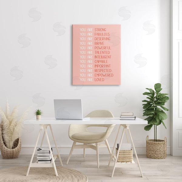 Stupell Industries JJ Design House LLC | You Are Positivity Phrases Pastel Pink Red Typography Wall Art