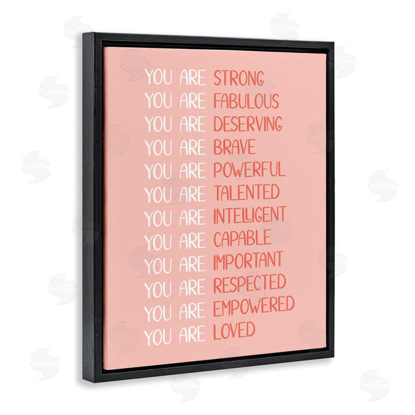 Stupell Industries JJ Design House LLC | You Are Positivity Phrases Pastel Pink Red Typography Wall Art