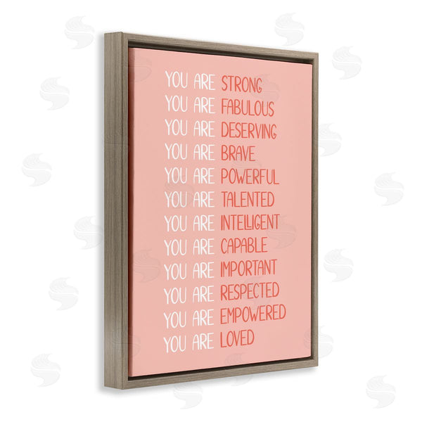 Stupell Industries JJ Design House LLC | You Are Positivity Phrases Pastel Pink Red Typography Wall Art