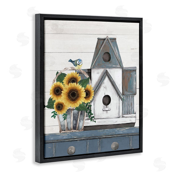 Stupell Industries Jo Moulton | Country Counter Birdhouse Sunflower Traditional Still Life Wall Art