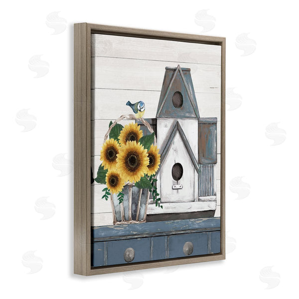 Stupell Industries Jo Moulton | Country Counter Birdhouse Sunflower Traditional Still Life Wall Art