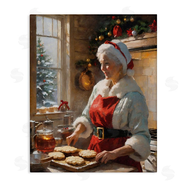 stupell industries Jo Moulton | Mrs. Claus Baking Cookies Wall Art