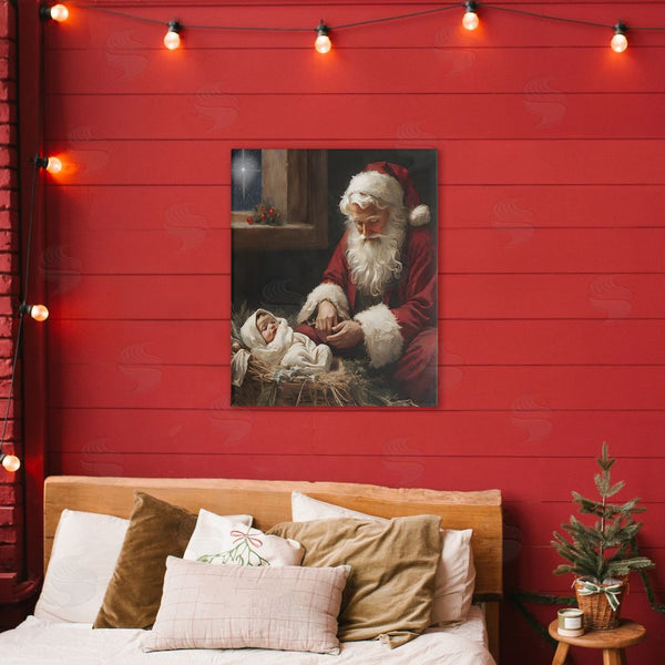 Stupell Industries Jo Moulton | Santa Believes With Baby Jesus Wall Art