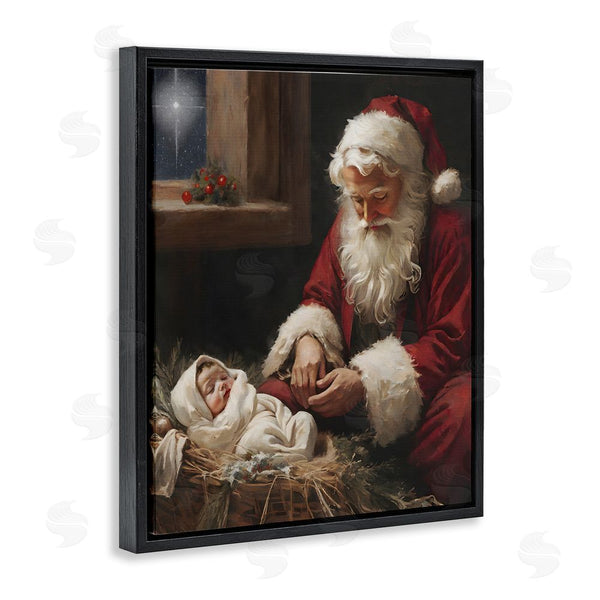 Stupell Industries Jo Moulton | Santa Believes With Baby Jesus Wall Art