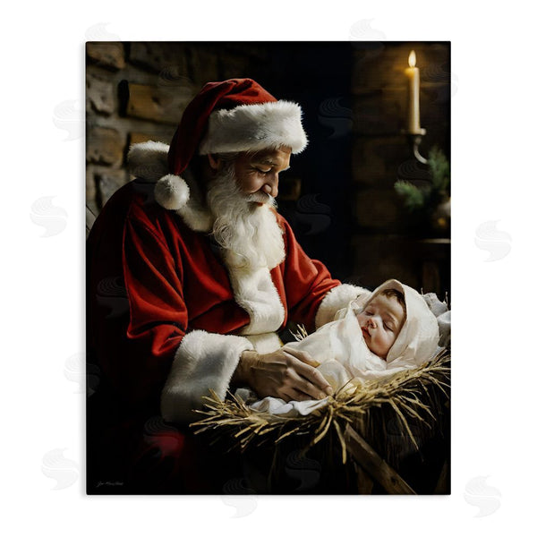 stupell industries Jo Moulton | Santa Claus & Baby Jesus Wall Art