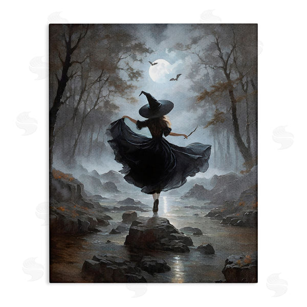 stupell industries Jo Moulton | Witch in Moonlit Forest
