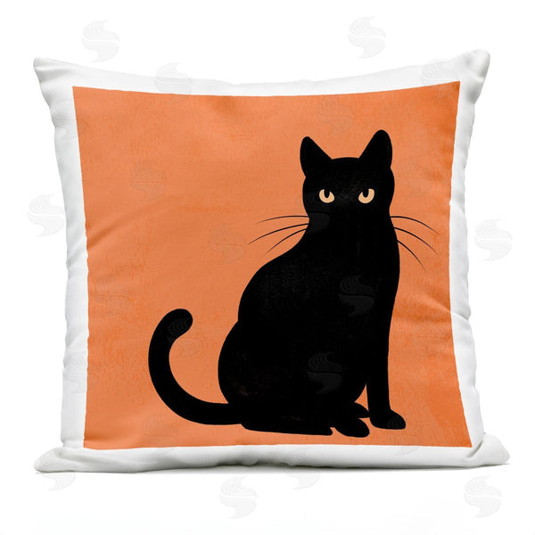 Stupell Industries Jo Taylor | Black Orange Cat Silhouette Printed Throw Pillow