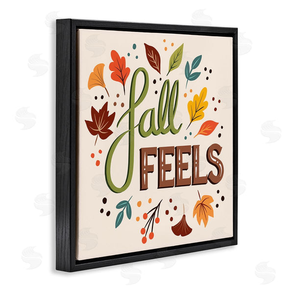 Stupell Industries Jo Taylor | Fall Feels Phrase Festive Harvest Foliage Autumn Leaves Wall Art