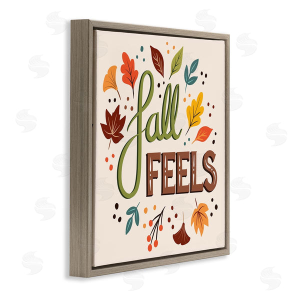 Stupell Industries Jo Taylor | Fall Feels Phrase Festive Harvest Foliage Autumn Leaves Wall Art
