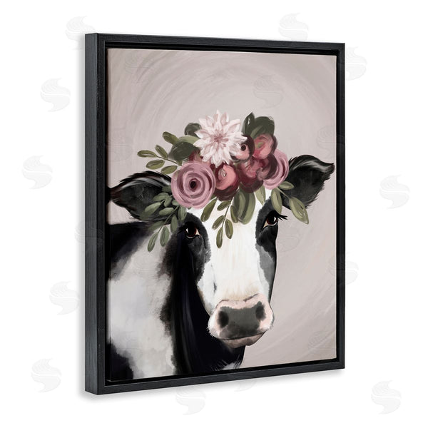 Stupell Industries Jo Taylor | Floral Farm Cow Pink Blooms Wall Art
