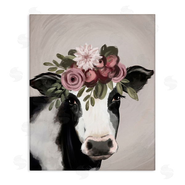 stupell industries Jo Taylor | Floral Farm Cow Pink Blooms Wall Art