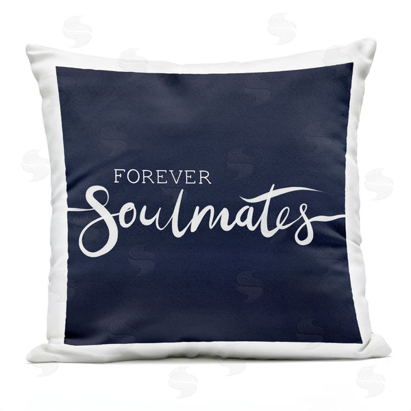 Stupell Industries Jo Taylor | Forever Soulmates Romantic Navy Blue Calligraphy Printed Throw Pillow