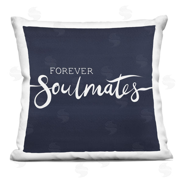 stupell industries Jo Taylor | Forever Soulmates Romantic Navy Blue Calligraphy Printed Throw Pillow