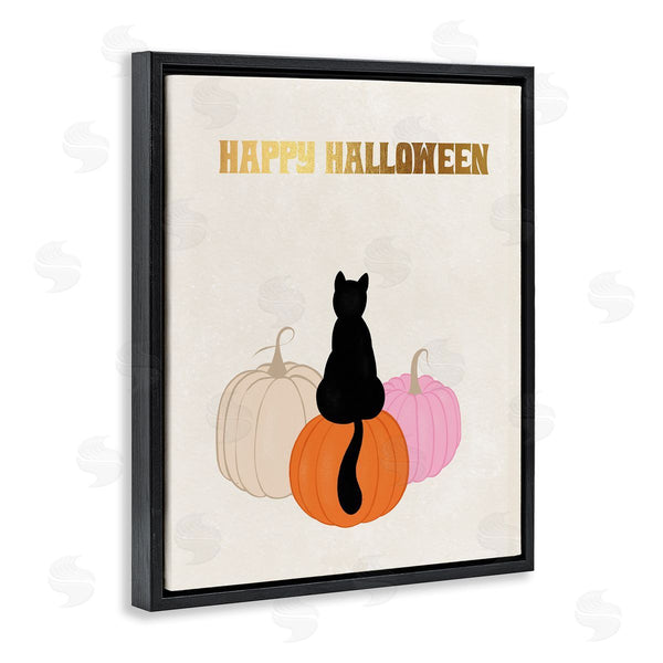 Stupell Industries Jo Taylor | Happy Halloween Black Cat Pumpkins Wall Art
