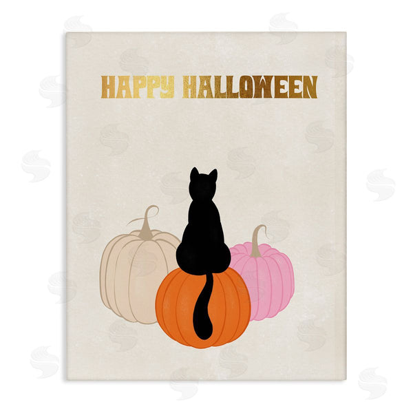 stupell industries Jo Taylor | Happy Halloween Black Cat Pumpkins Wall Art