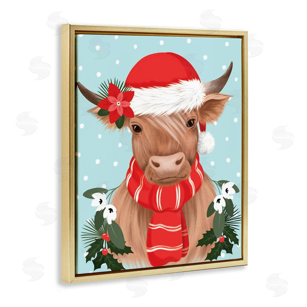 Stupell Industries Jo Taylor | Holiday Cattle With Holly Berries