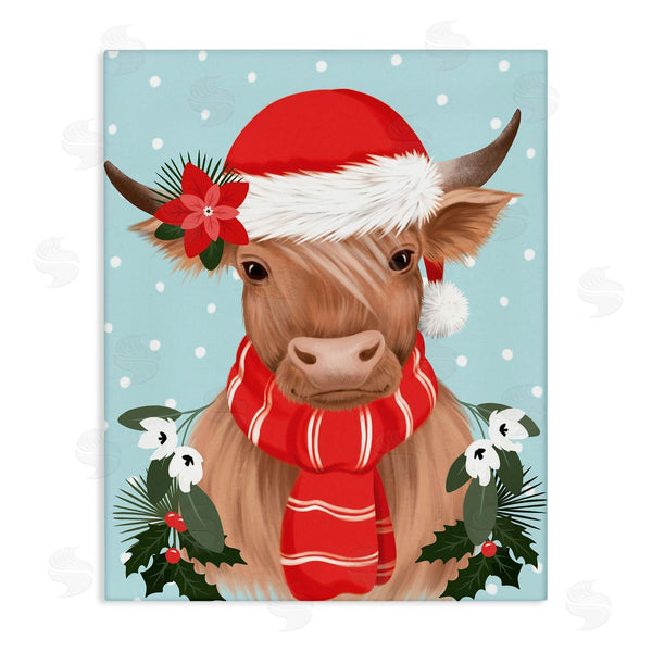 stupell industries Jo Taylor | Holiday Cattle with Holly Berries