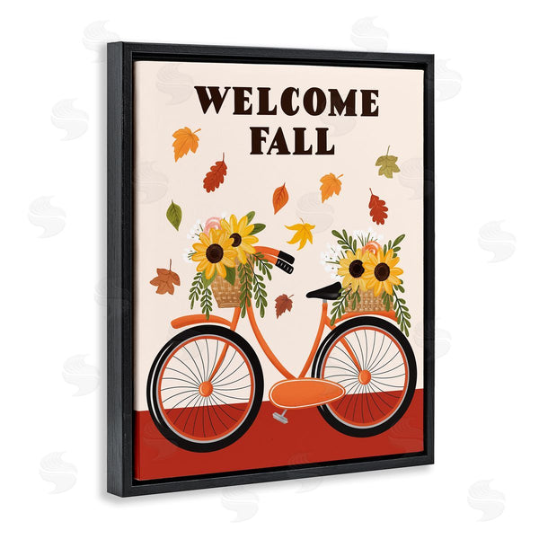 Stupell Industries Jo Taylor | Welcome Fall Saying Orange Harvest Bicycle Sunflower Basket Wall Art