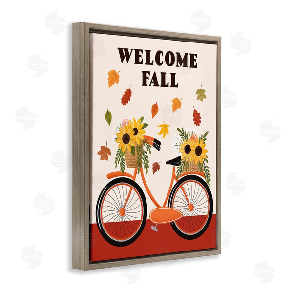 Stupell Industries Jo Taylor | Welcome Fall Saying Orange Harvest Bicycle Sunflower Basket Wall Art