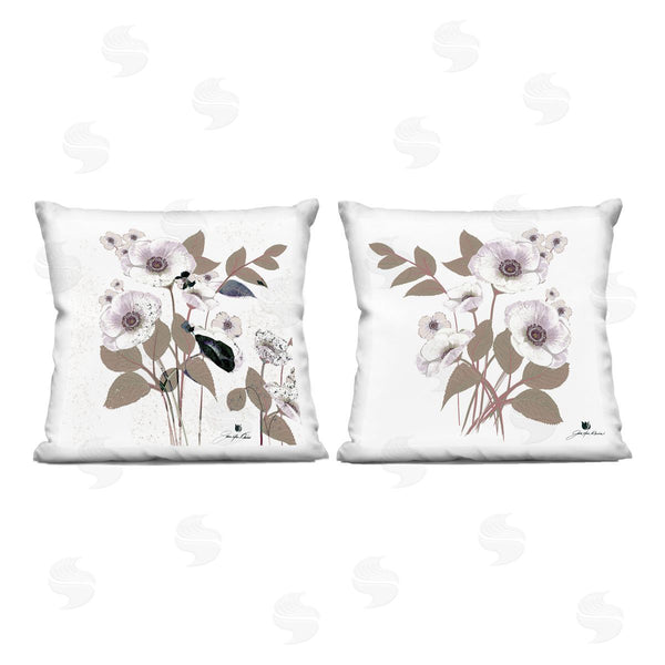 stupell industries Joan Davis | Close Prayers White Flowers Printed Throw Pillow Set