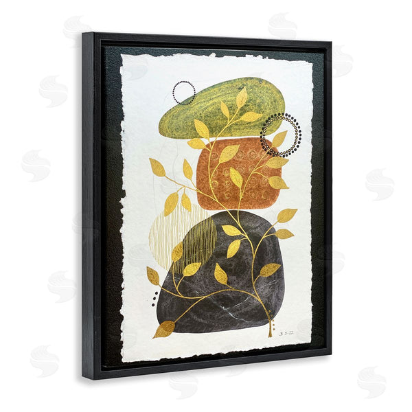 Stupell Industries Jocelyn Benford | Layered Plant Leaf Pebbles Wall Art