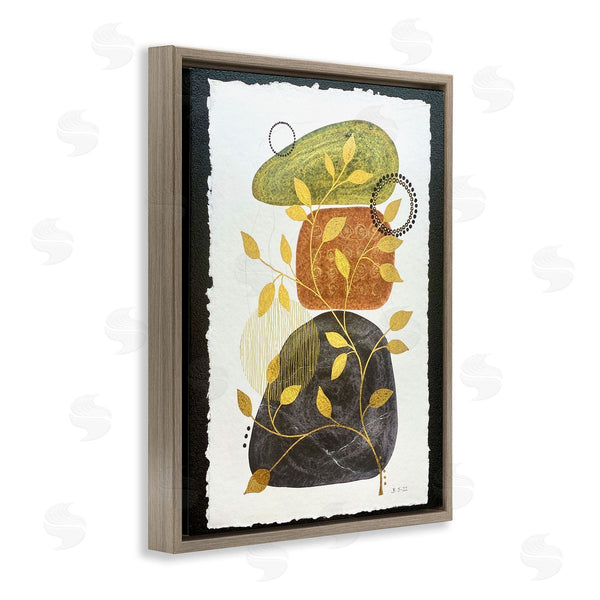 Stupell Industries Jocelyn Benford | Layered Plant Leaf Pebbles Wall Art