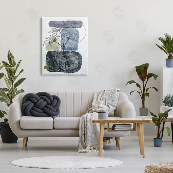 Stupell Industries Jocelyn Benford | Modern Layered Botanical Pebbles Wall Art