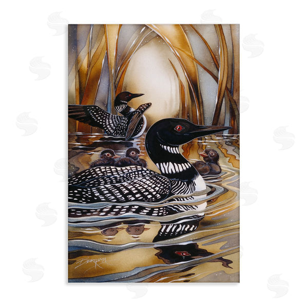 stupell industries Jody Bergsma | Loon Family Among Pond Ripples
