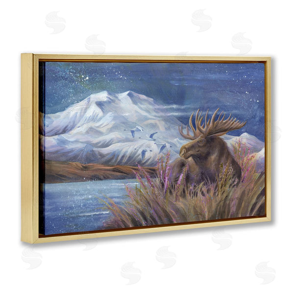 Stupell Industries Jody Bergsma | Moose & Snowy White Mountain