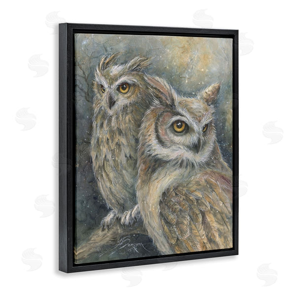 Stupell Industries Jody Bergsma | Neutral Feathered Owl Pair