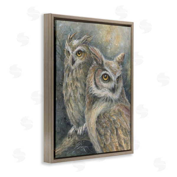 Stupell Industries Jody Bergsma | Neutral Feathered Owl Pair