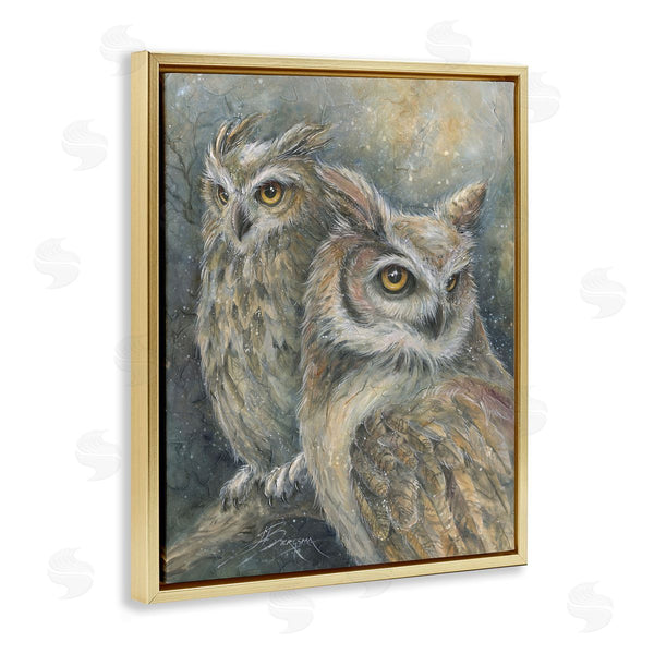 Stupell Industries Jody Bergsma | Neutral Feathered Owl Pair