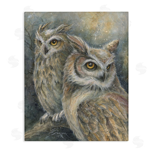 stupell industries Jody Bergsma | Neutral Feathered Owl Pair