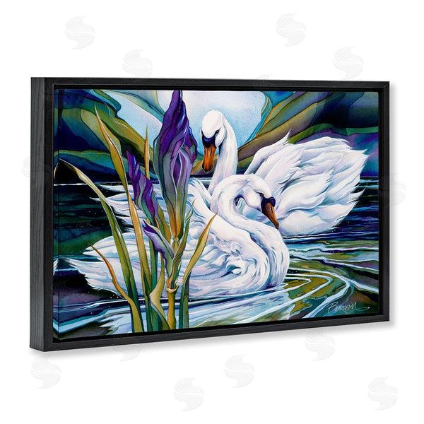 Stupell Industries Jody Bergsma | Swans With Abstract Pond Ripples