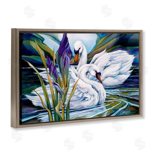 Stupell Industries Jody Bergsma | Swans With Abstract Pond Ripples
