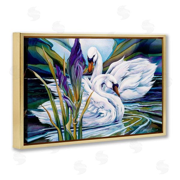Stupell Industries Jody Bergsma | Swans With Abstract Pond Ripples